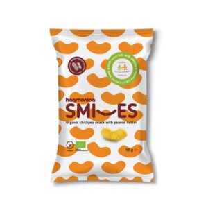Harmonica BIO SMILES Csicseriborsó snack földimogyoróvajjal 50g