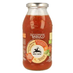 Alce Nero BIO Bazsalikomos p.püré paradicsomdarabkákkal 500g