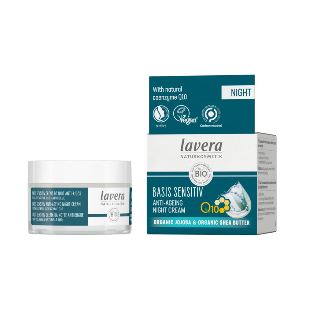lavera BASIS S Q10 öregedésgátló éjszakai krém VEGÁN 50ml